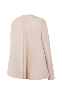 Beige Crinkled Cape Jacket - Tastes Like Couture