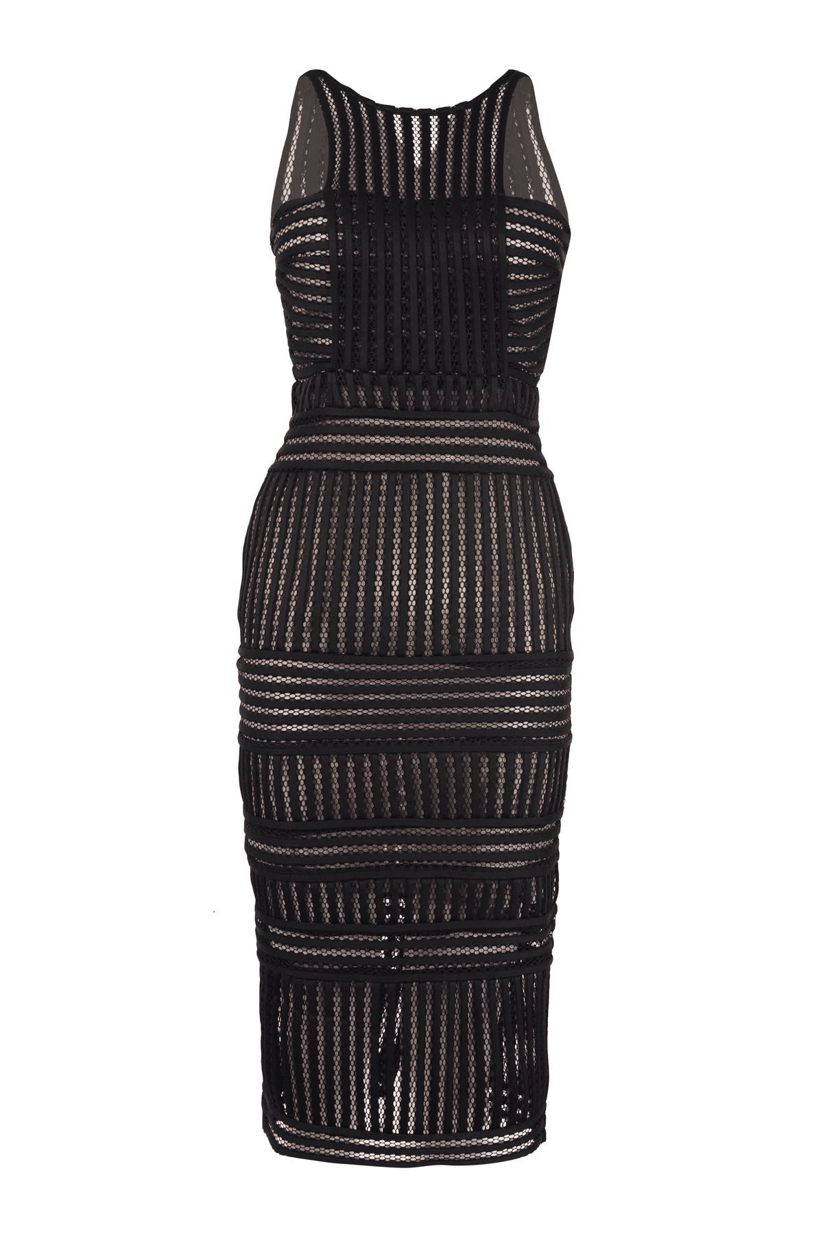 Black Mesh Cocktail Midi Dress - Tastes Like Couture