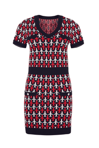 Airplane Motif Knit Dress - Tastes Like Couture