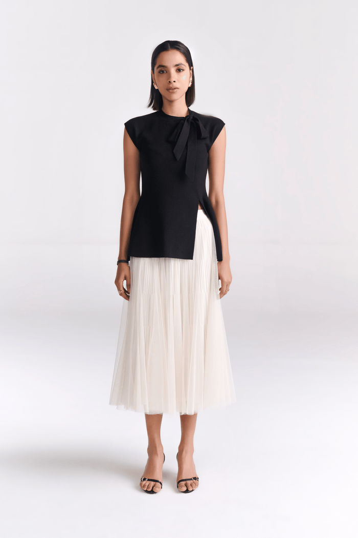 Ivory Tulle Midi Skirt - Tastes Like Couture