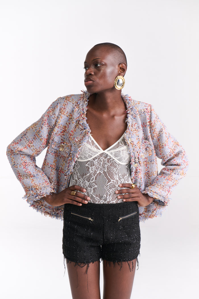 Blue Tweed Jacket - Tastes Like Couture