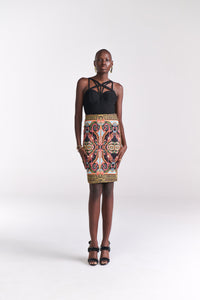 Baroque Print Pencil Skirt - Tastes Like Couture