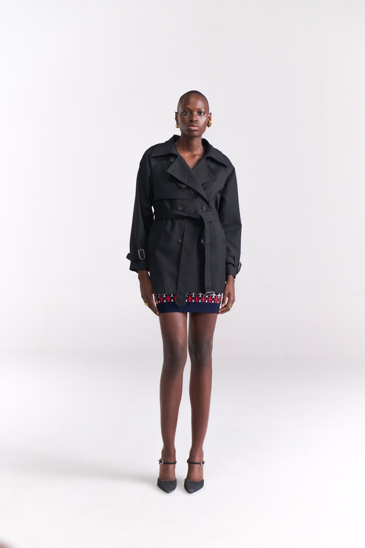 Black Short Trench Coat - Tastes Like Couture