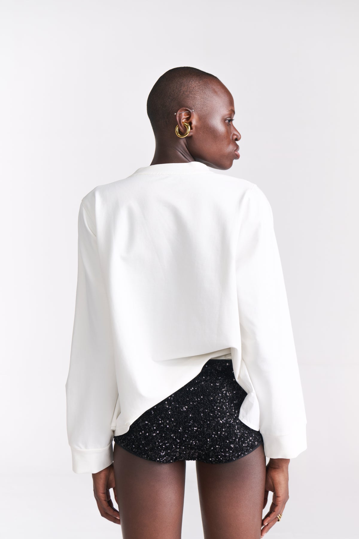 White Knit Top with Assymetric Ruffle Detail - Tastes Like Couture