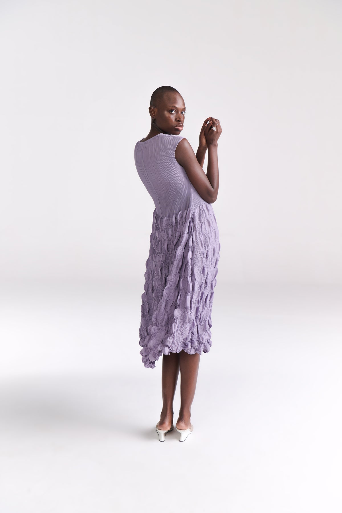 Lavender Crinkled Midi Dress - Tastes Like Couture