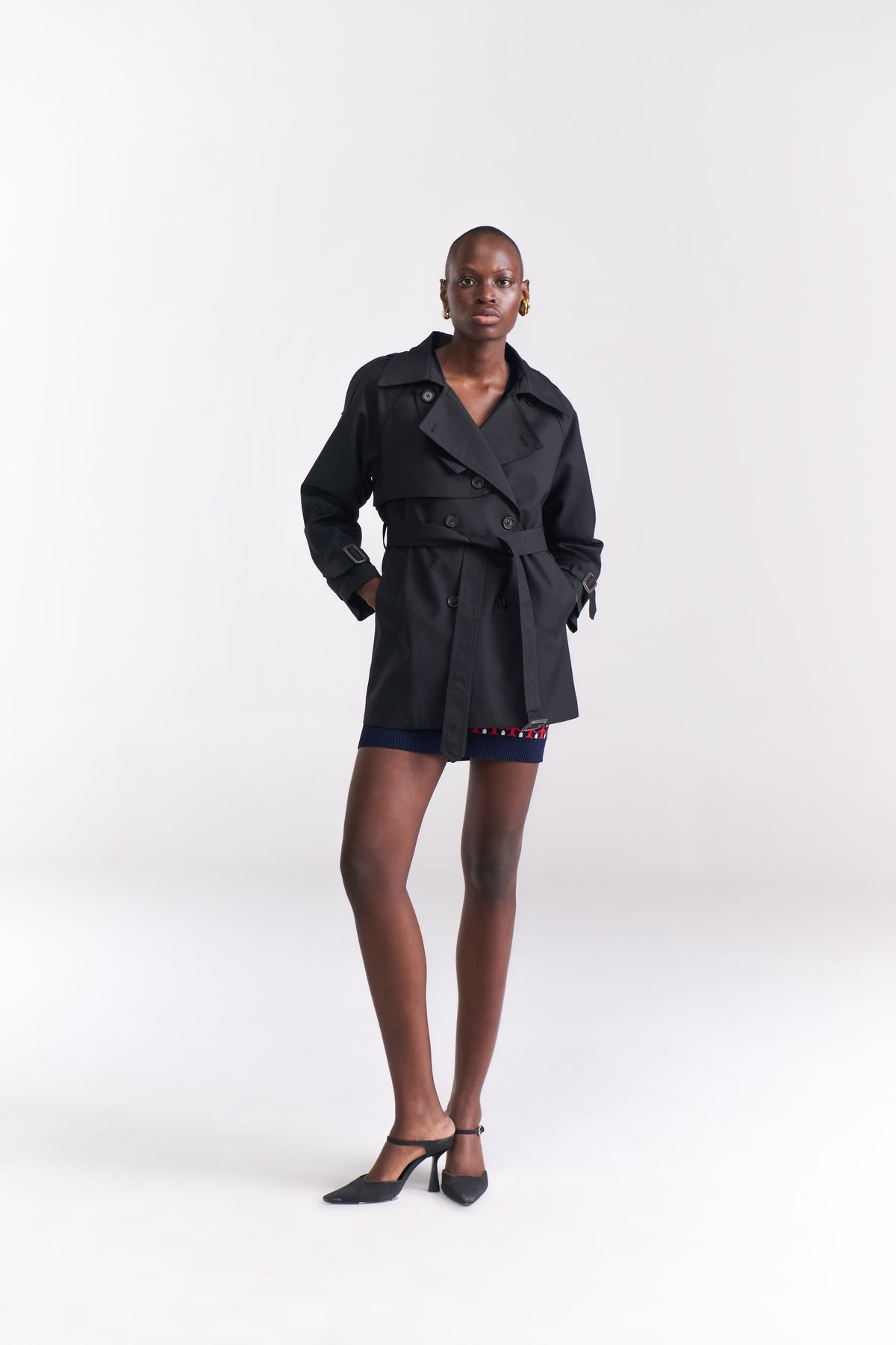 Black Short Trench Coat - Tastes Like Couture