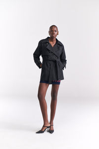 Black Short Trench Coat - Tastes Like Couture