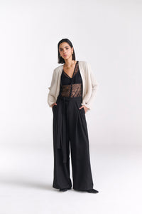 Beige Crinkled Cape Jacket - Tastes Like Couture