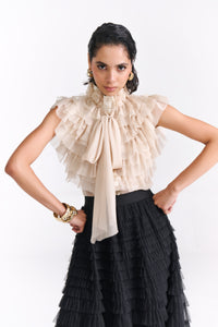 Black Tiered Tulle Midi Skirt - Tastes Like Couture