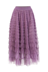 Lavender Tiered Tulle Midi Skirt - Tastes Like Couture