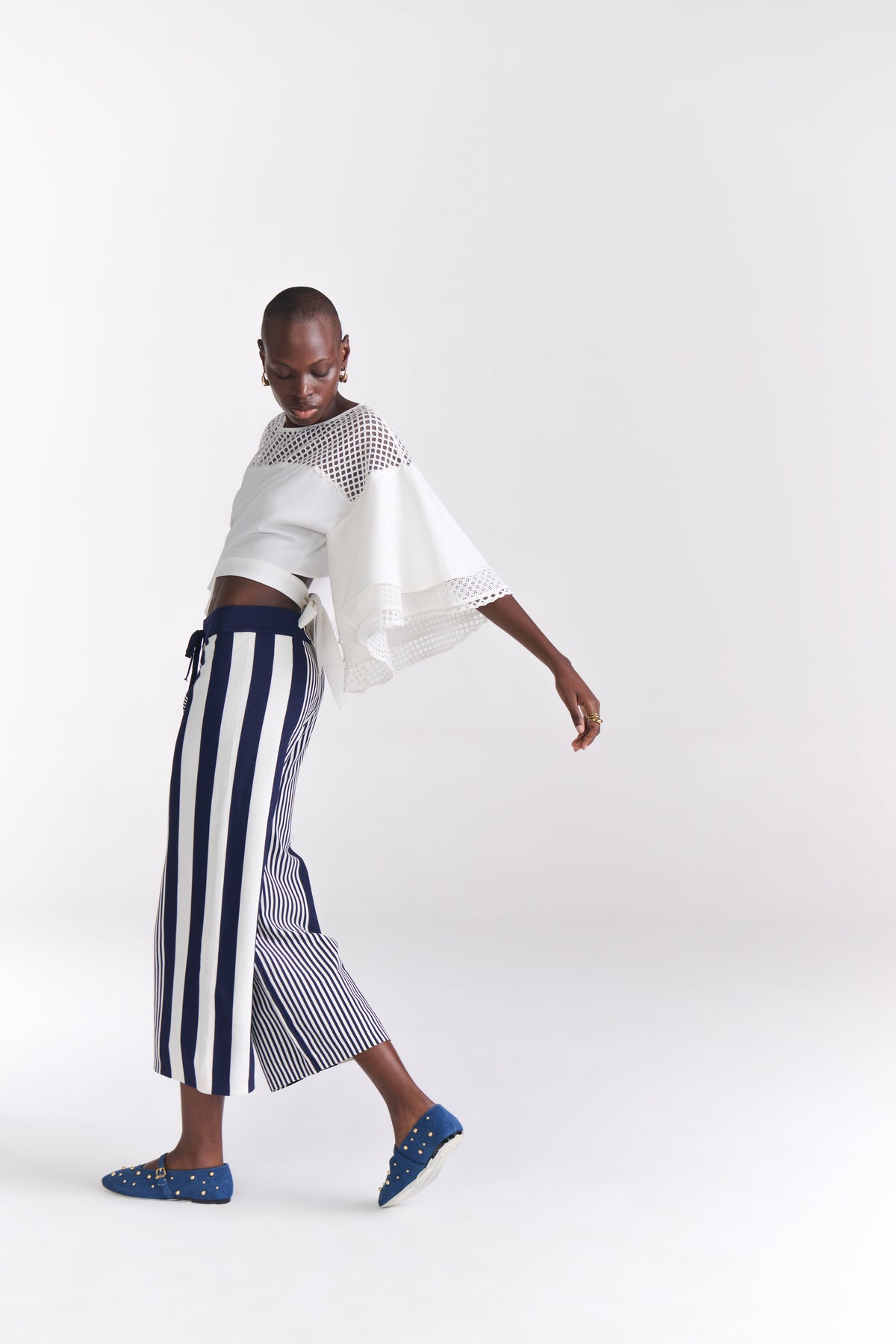 Stripe Knit Drawstring Crop Pants - Tastes Like Couture
