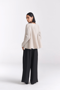 Black Tailored belted Wide Leg Pants - Tastes Like Couture