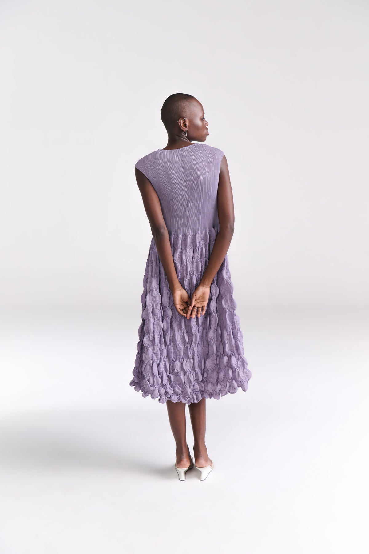 Lavender Crinkled Midi Dress - Tastes Like Couture
