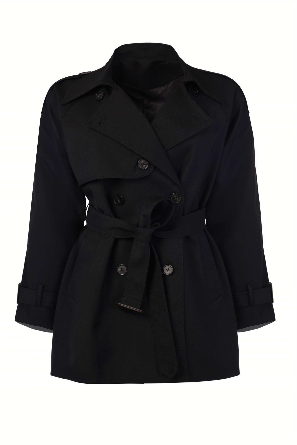 Black Short Trench Coat - Tastes Like Couture