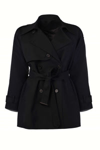 Black Short Trench Coat - Tastes Like Couture