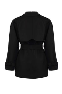 Black Short Trench Coat - Tastes Like Couture