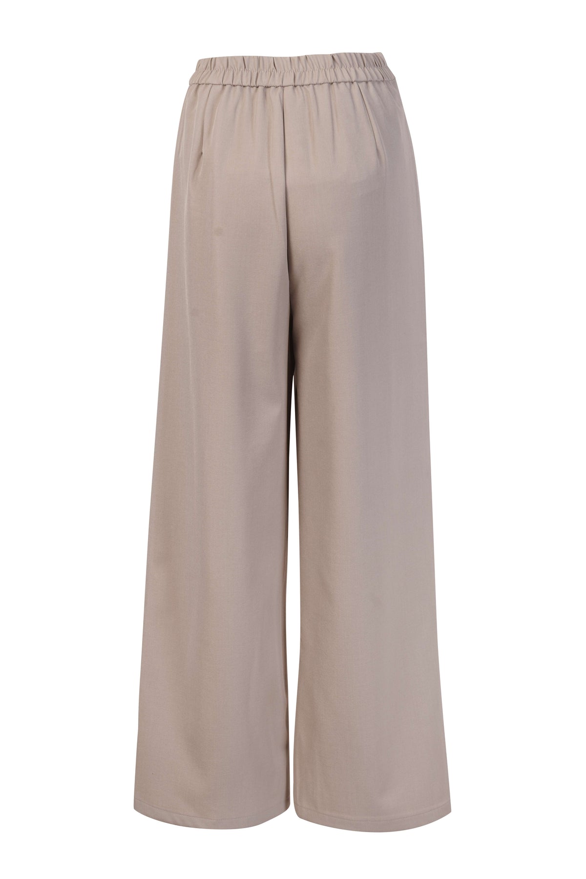 Beige Overlap Tailored Pants - Tastes Like Couture