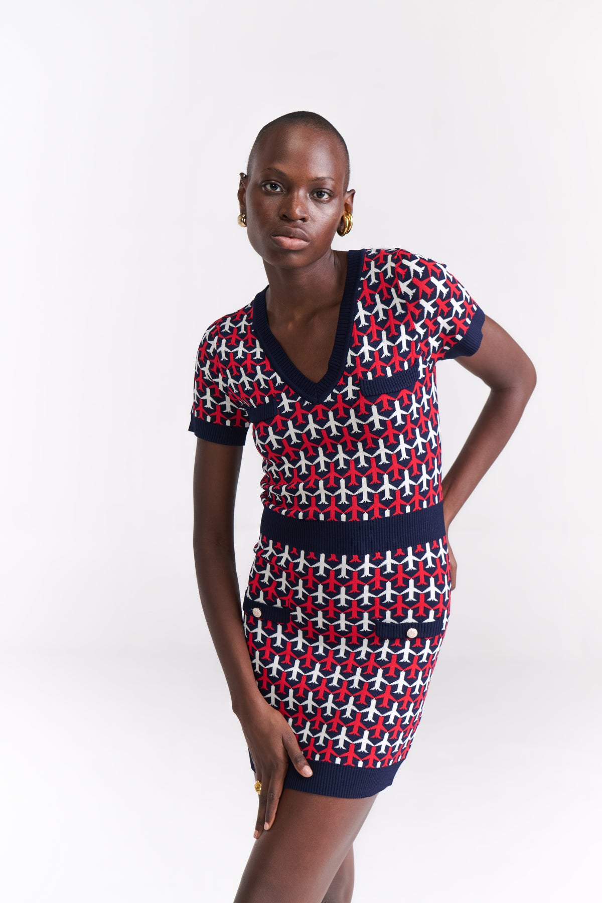 Airplane Motif Knit Dress - Tastes Like Couture