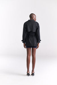 Black Short Trench Coat - Tastes Like Couture