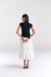 Black Ruched Button-Front Knit top - Tastes Like Couture