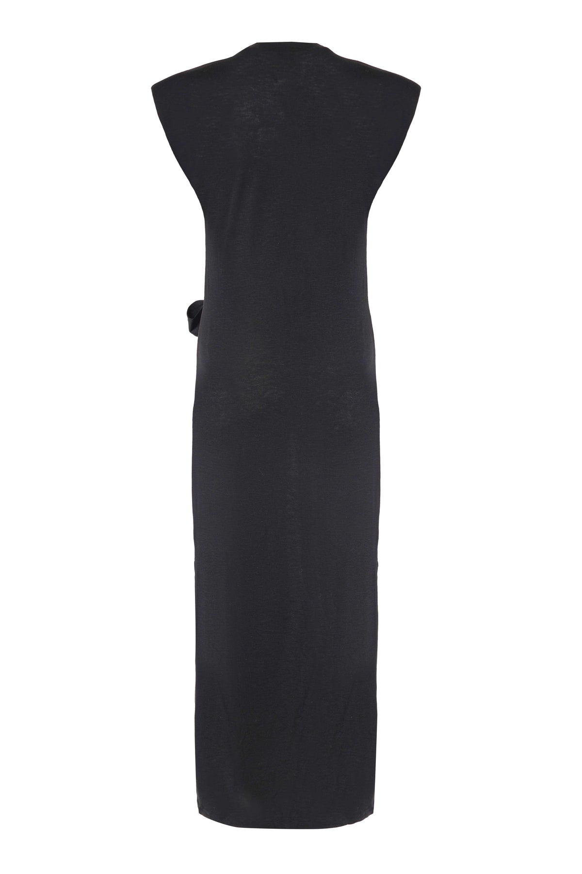 Black Maxi Dress With Side Tie-Up Detail - Tastes Like Couture