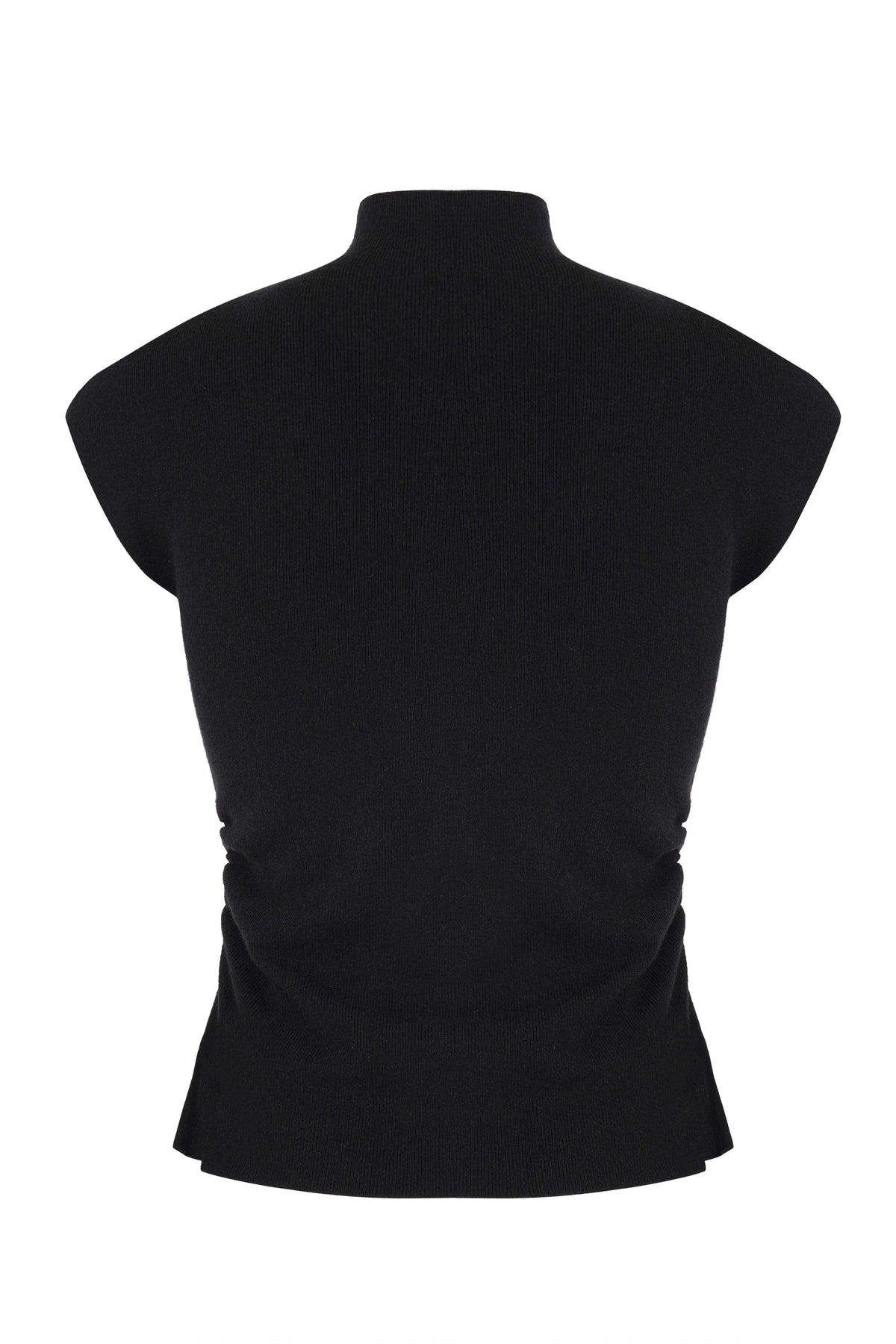 Black Ruched Button-Front Knit top - Tastes Like Couture