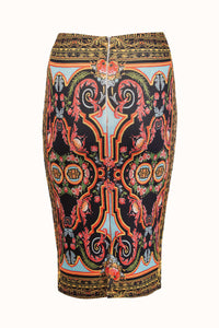 Baroque Print Pencil Skirt - Tastes Like Couture