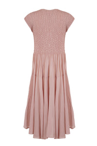 Blush Pink Crinkled Midi Dress - Tastes Like Couture