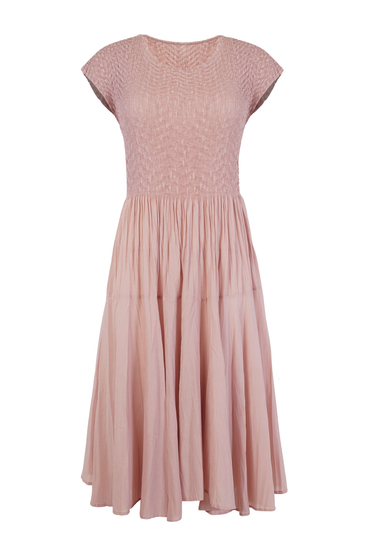 Blush Pink Crinkled Midi Dress - Tastes Like Couture