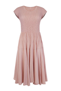Blush Pink Crinkled Midi Dress - Tastes Like Couture