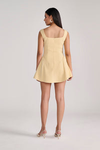 Butter Yellow Mini Sleeveless Skater Dress