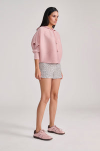 Blush Heat-Pleated Hoodie