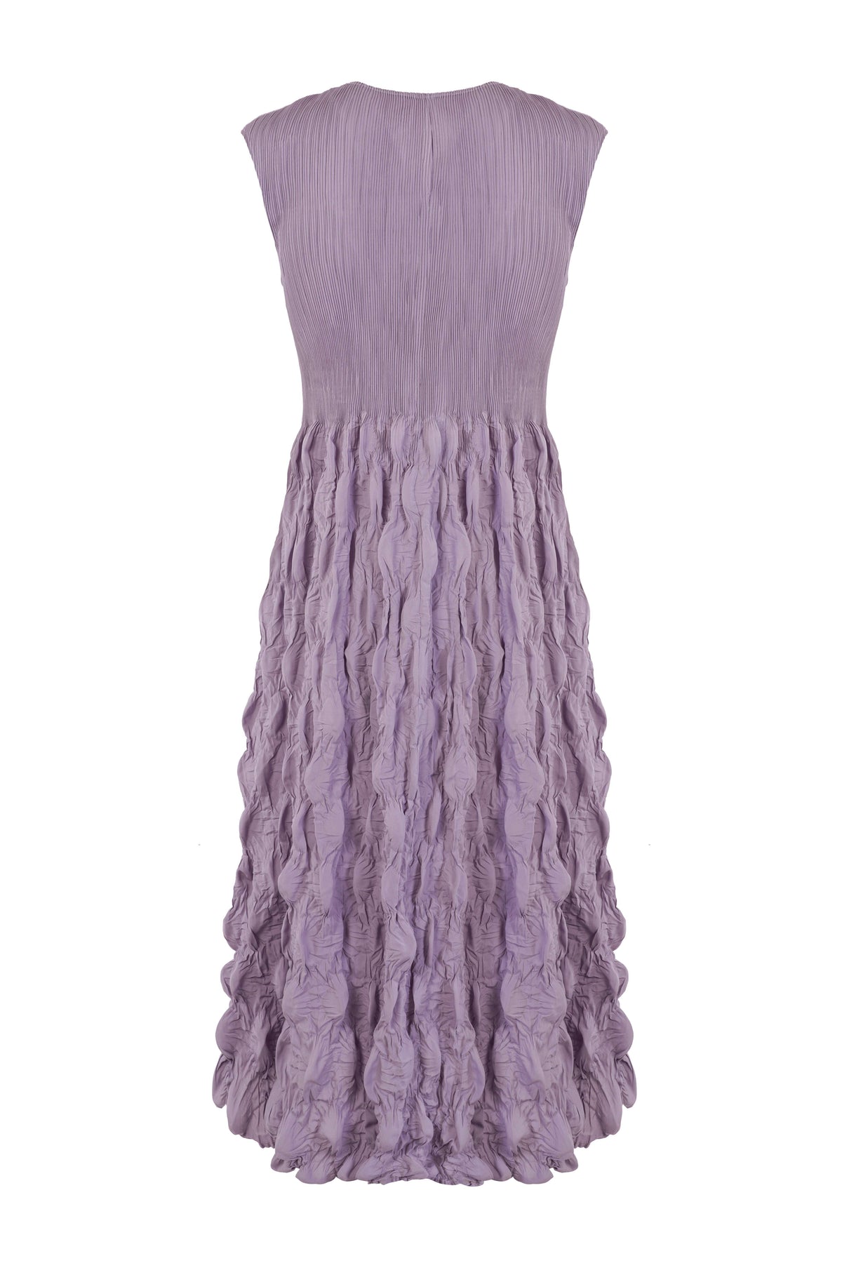 Lavender Crinkled Midi Dress