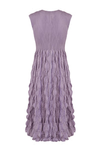 Lavender Crinkled Midi Dress