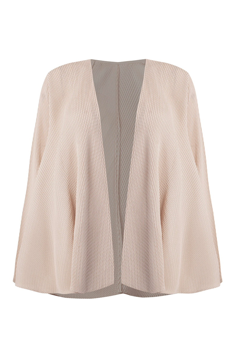 Beige Crinkled Cape Jacket - Tastes Like Couture