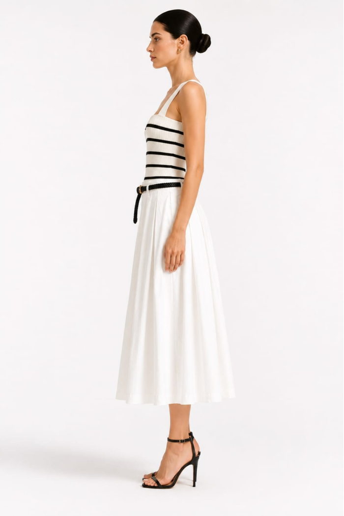 The Riviera Stripe Midi Dress