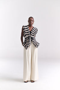 Ivory Denim Flare Pants - Tastes Like Couture
