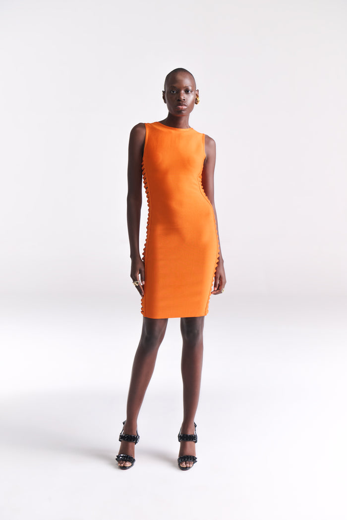 Bodycon Dress With Cutout Bow Detailing Along The Sides