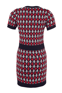 Airplane Motif Knit Dress