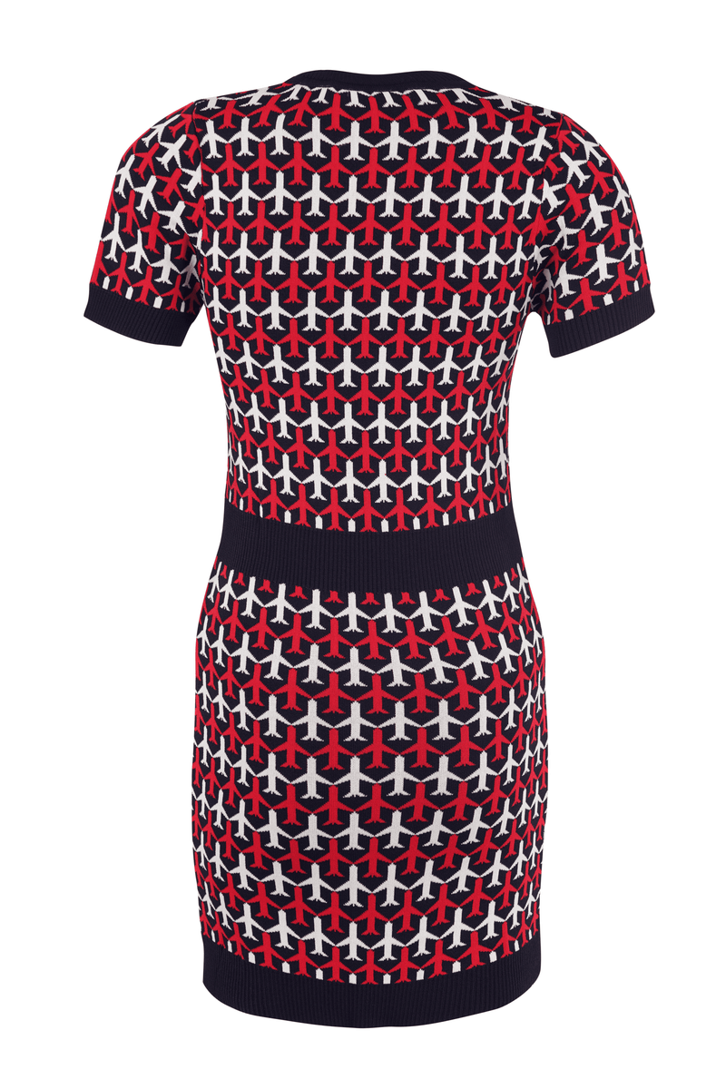 Airplane Motif Knit Dress