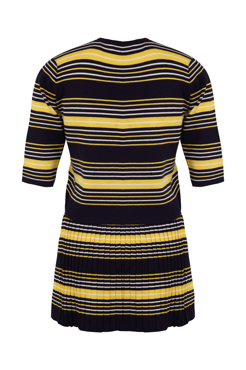 Stripe Knit Pleated Skirt & Top Coord - Tastes Like Couture