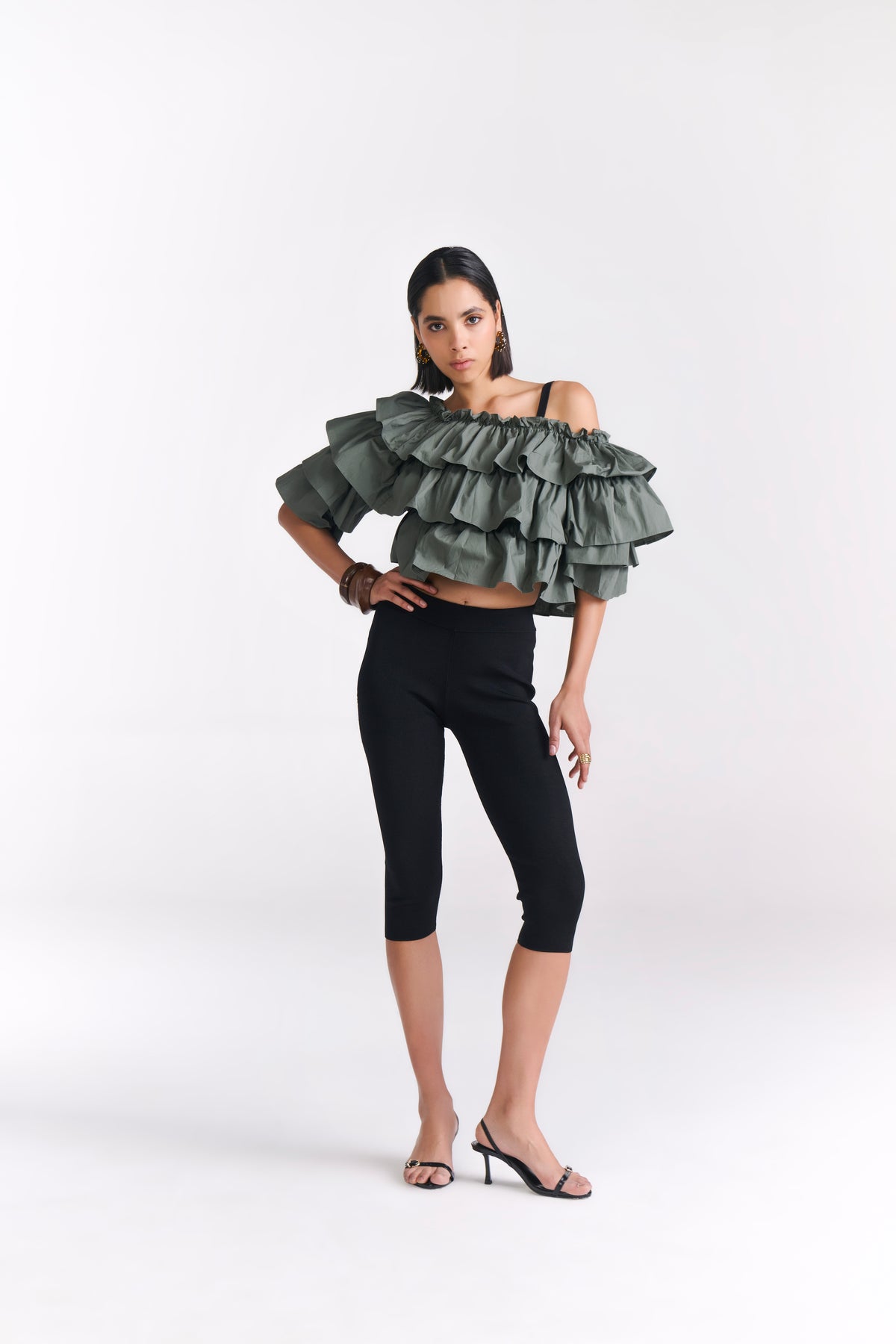 Ruched Peasant Off-Shoulder Top - Tastes Like Couture