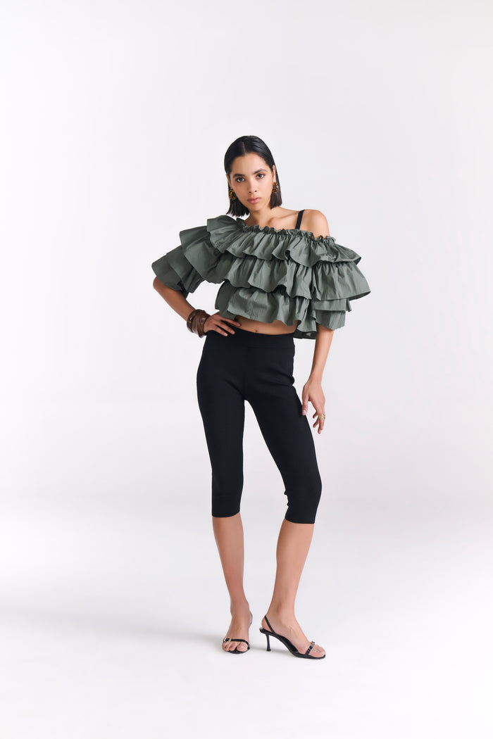 Ruched Peasant Off-Shoulder Top - Tastes Like Couture