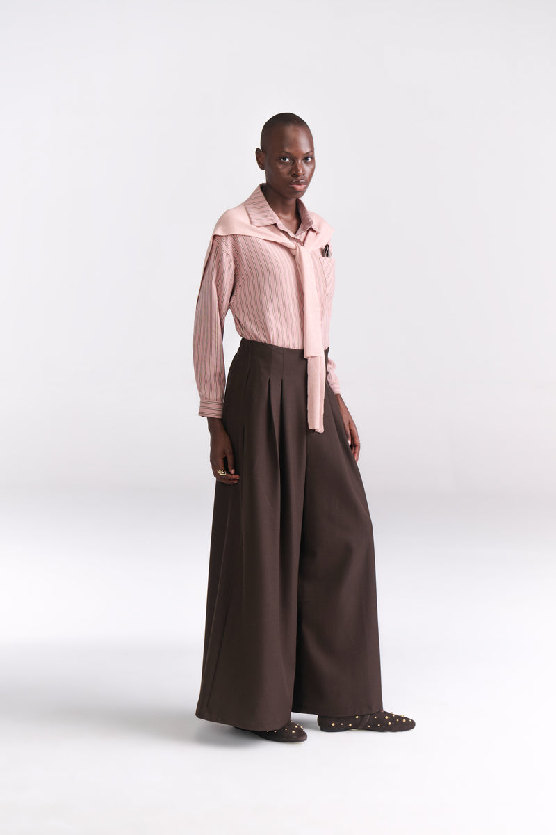 Coffee Tailored Wide Leg Pants - Tastes Like Couture