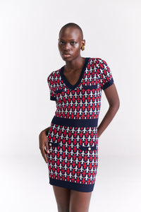 Airplane Motif Knit Dress