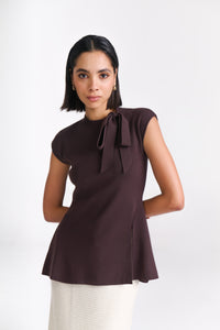 Beige Knit Midi Skirt