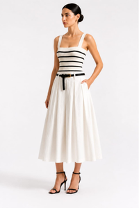 The Riviera Stripe Midi Dress