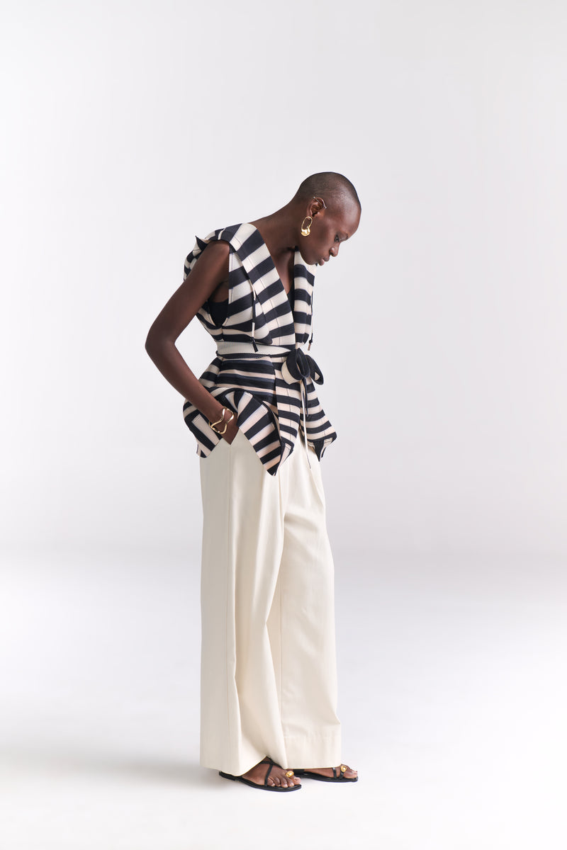 Ivory Denim Flare Pants - Tastes Like Couture