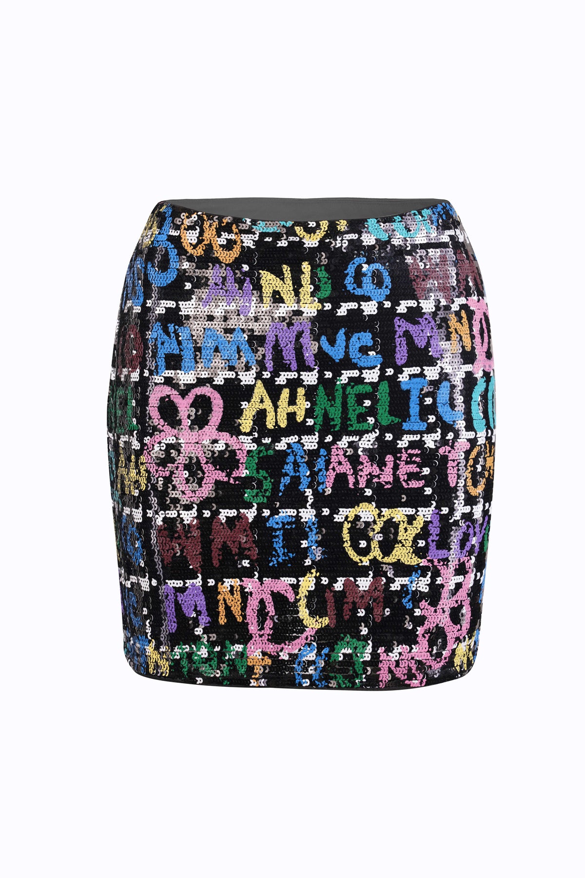 Graffiti Sequin Black Mini Skirt - Tastes Like Couture