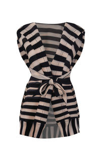 Striped Crinkled Hoodie Jacket - Tastes Like Couture